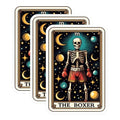 (3 Pack) The Boxer Decals - Skeleton Tarot Card - Laptop Decal - 3 Inches On Longest Side - Easy Peel & Apply - Made in USA - 3MCS4126
