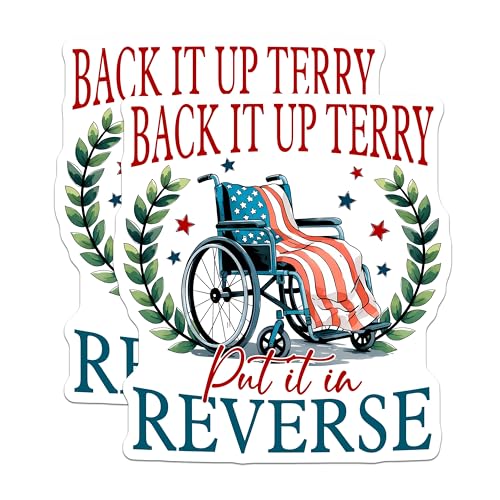 (2 Pack) Back It Up Terry Magnets Magnets - Put It in Reverse - Wheelchair Humor - 5" On Longest Side - Made in USA - Sticks to Refrigerators & Metal Surfaces - MAG8371