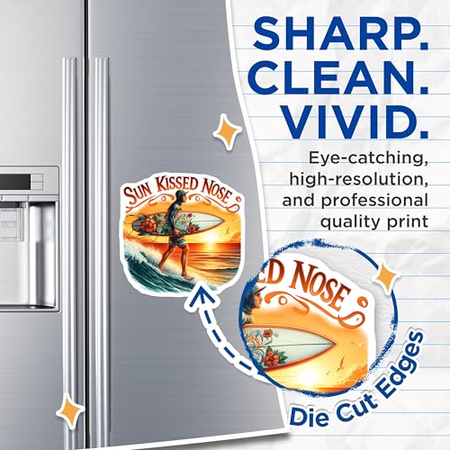 (2 Pack) Sun Kissed Nose Magnets Magnets - Surfing Decor - Coastal Beach Art - 5" On Longest Side - Made in USA - Sticks to Refrigerators & Metal Surfaces - MAG9308