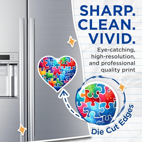 (2 Pack) Heart Puzzle Magnets - 5" On Longest Side - for Cars, Fridges, Toolboxes - Made in USA - MAG7888