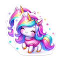 (2 Pack) Adorable Unicorn Magnets - Rainbow Mane Fantasy Animal - Cozy Sweater Decor - 5 Inches On Longest Side - Thick Durable Magnet - Made in USA - MAG36390