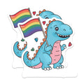 (2 Pack) Cute Dinosaur Pride Flag Magnets - Kids Room Decor - LGBTQ Support - Fun Fridge Magnets - 5" On Longest Side - for Cars, Fridges, Toolboxes - Made in USA - MAG6676