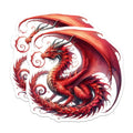 (2 Pack) Majestic Red Dragon Magnets - Fantasy Creature Enthusiast Decor - Mythical Beast Art Collection - 5 Inches On Longest Side - Thick Durable Magnet - Made in USA - MAG37945