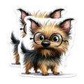 (2 Pack) Yorkie Dog Magnets - Cute Yorkshire Terrier Puppy Magnet - Pet Owner Fridge Decor - Animal Lover Study Buddy - 5 Inches On Longest Side - Thick Durable Magnet - Made in USA - MAG26178