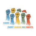 (2 Pack) Human Rights Magnets - Every Human Has Rights - Raised Fist Magnet Set - 5" On Longest Side - Premium Magnet - for Cars, Refrigerators, Toolboxes, Lockers - Made in USA - MAG15333