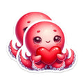 (2 Pack) Adorable Octopus Magnets - Cute Ocean Animal Magnets - Heart Holding Octopus ation - 5" On Longest Side - for Cars, Fridges, Toolboxes - Made in USA - MAG3656