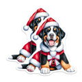 (2 Pack) Bernese Mountain Dog Puppies Magnets - Santa Dog Holiday Decor - Christmas Pet Lover Magnets - 5 Inches On Longest Side - Thick Durable Magnet - Made in USA - MAG27457