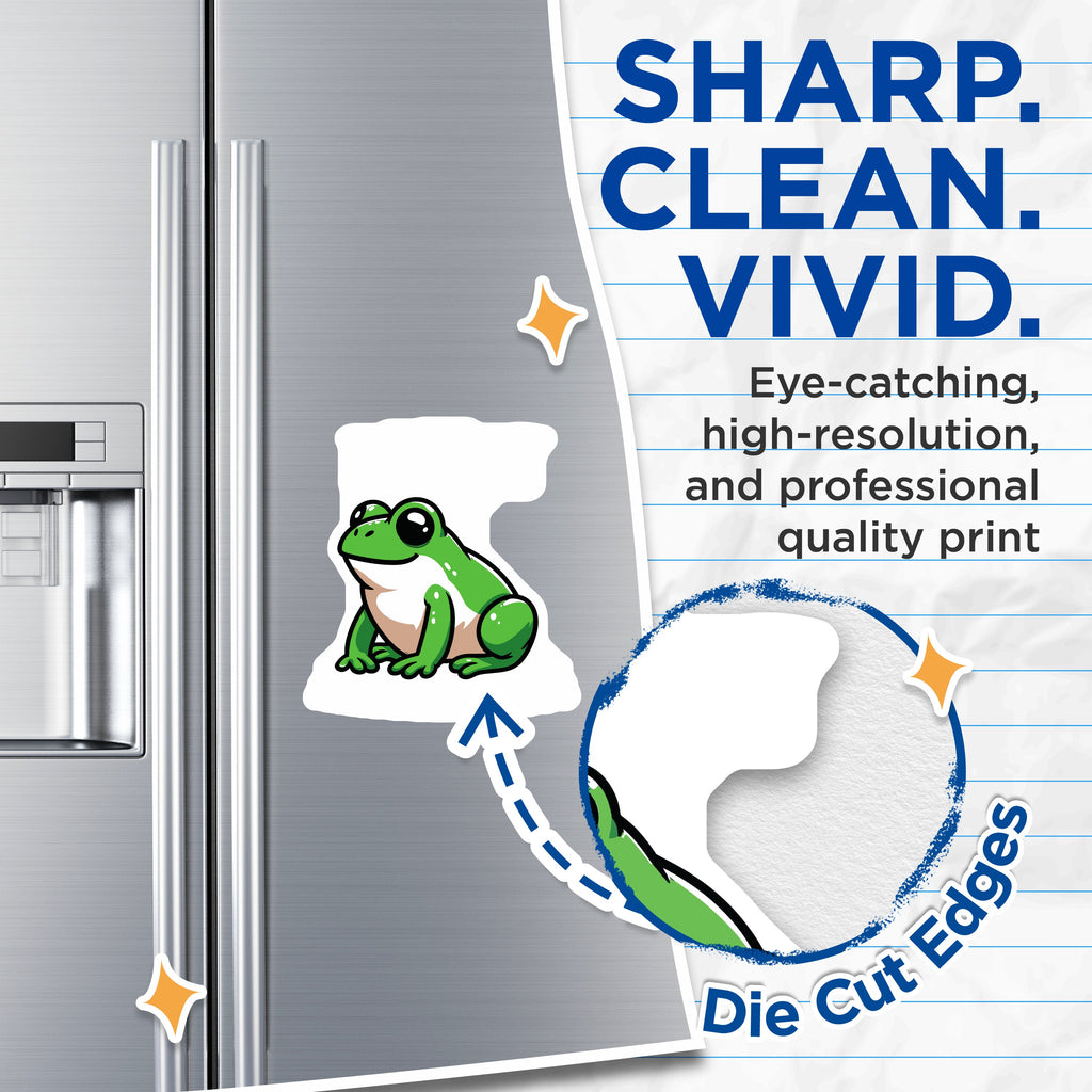 (2 Pack) Cute Frog Magnets - Kawaii Animal Refrigerator Decor - Green Amphibian Locker Accent - 5 Inches On Longest Side - Thick Durable Magnet - Made in USA - MAG39009