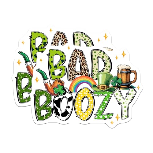 (2 Pack) Funny St Patrick's Day Stickers - Party-Themed Celebration Decals - 5" On Longest Side - Sticks to Smooth Flat Surfaces - Made in USA - BMCS8405 - BMCS8405