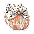 (2 Pack) Thankful Pumpkin Magnets - Autumn Fall Decor - Thanksgiving Kitchen Decoration - Boho Chic Farmhouse Magnet Set - 5 Inches On Longest Side - Thick Durable Magnet - Made in USA - MAG20240