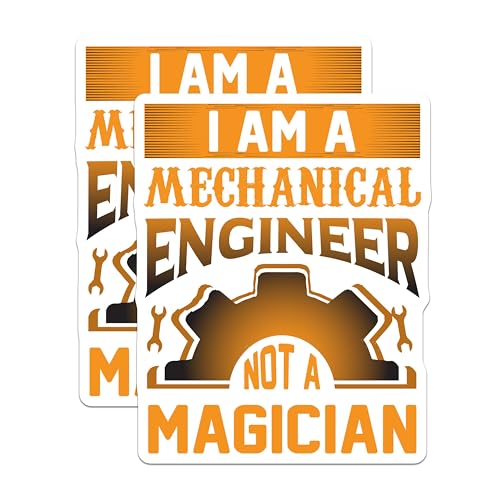 (2 Pack) Mechanical Engineer Stickers - Funny Engineering Quotes - STEM Career Stickers - 5" On Longest Side - Sticks to Smooth Flat Surfaces - Made in USA - BMCS5093