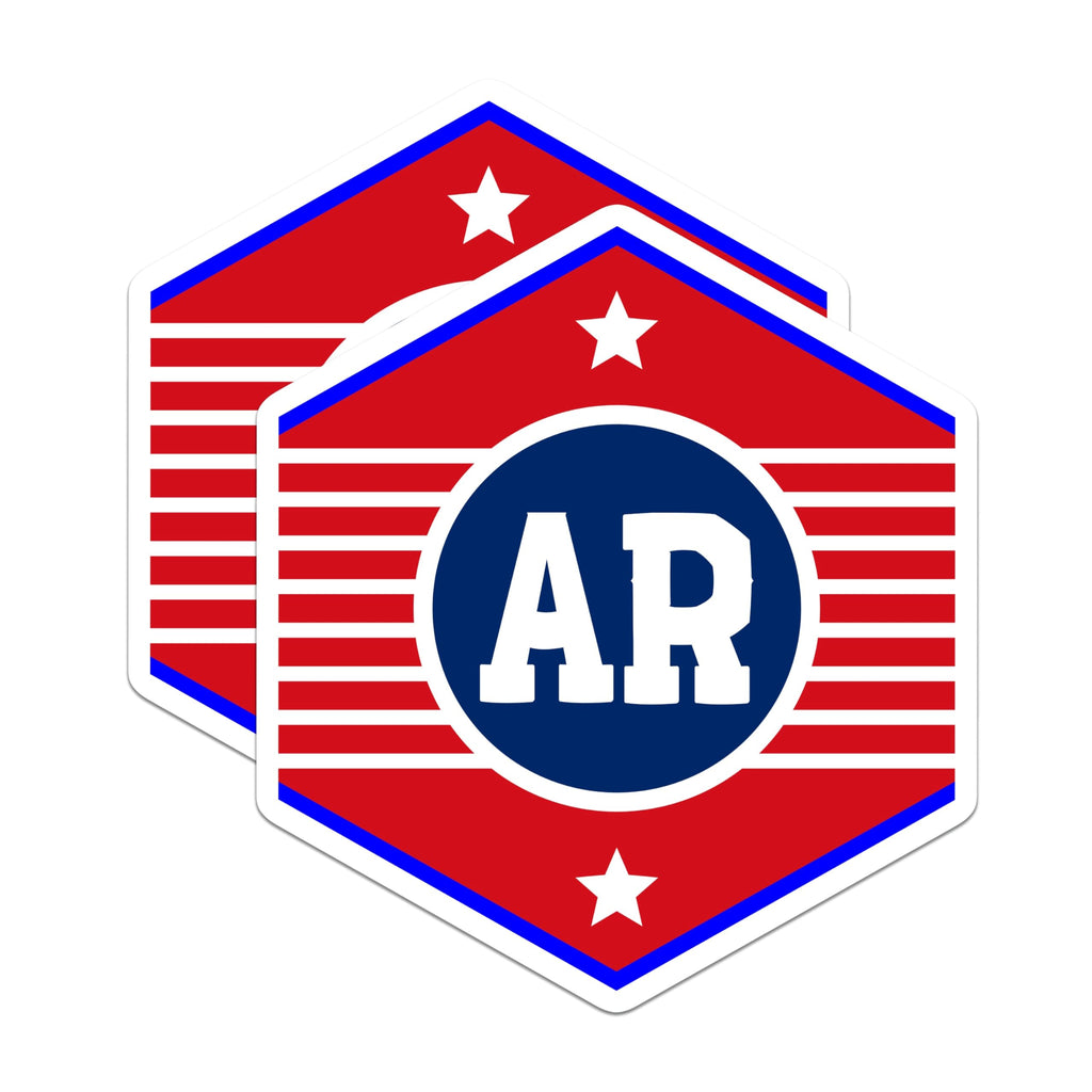 (2 Pack) AR Initial Magnets - Red White and Blue Logo - Letter AR Fridge Decor - 5" On Longest Side - Premium Magnet - for Cars, Refrigerators, Toolboxes, Lockers - Made in USA - MAG17195