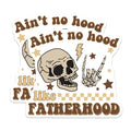 (2 Pack) Ain't No Hood Like Fatherhood Magnets - Skull Skeleton Rock Hand - Cool Dad Father's Day Accessory - 5 Inches On Longest Side - Thick Durable Magnet - Made in USA - MAG19413