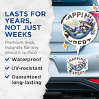 (2 Pack) Napping Expert Magnets - Cute Raccoon Magnet - Funny Sleepy Animal Magnet - 5" On Longest Side - for Cars, Fridges, Toolboxes - Made in USA - MAG4539