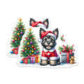 (2 Pack) Christmas Dog Magnets - Santa Puppy Decor - Holiday Pet Fridge Magnets - 5 Inches On Longest Side - Thick Durable Magnet - Made in USA - MAG28011