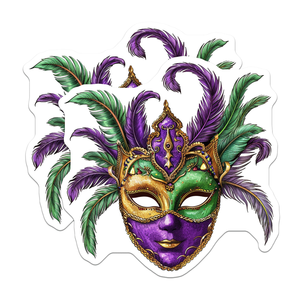 (2 Pack) Mardi Gras Mask Magnets - Venetian Masquerade Party Decor - New Orleans Festive Celebration - 5 Inches On Longest Side - Thick Durable Magnet - Made in USA - MAG36197