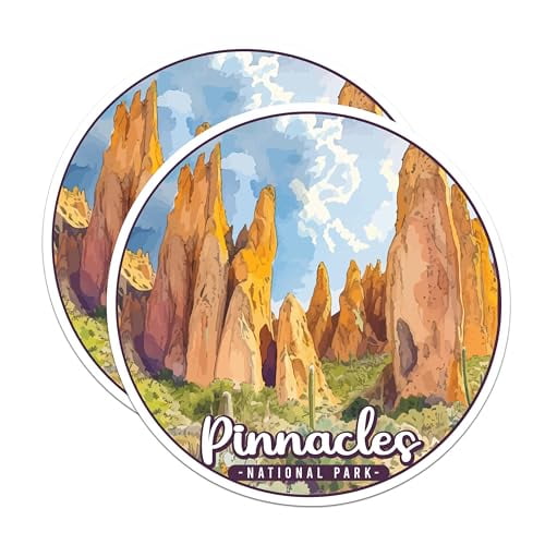 (2 Pack) Pinnacles National Park Bumper Magnet - US National Park - Choose from 63 Parks - 5" On Longest Side - Decal for Car Bumper, Laptop, Water Bottle, Wall, and Window - MAG1621