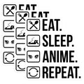 (3 Pack) Eat Sleep Anime Repeat Decals - Laptop Decal - Anime Lover Decal - 3 Inches On Longest Side - Easy Peel & Apply - Made in USA - 3MCS4492