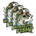 (3 Pack) Funny Fishing Decals - Bass Fish WTF Hat - Where The Fish Decal - 3 Inches On Longest Side - Easy Peel & Apply - Made in USA - 3MCS0861
