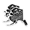 (2 Pack) Alaska Magnets - Mountain Landscape - Nature Scenery - State Silhouette Art - 5 Inches On Longest Side - Thick Durable Magnet - Made in USA - MAG19163