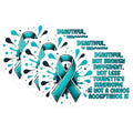 (3 Pack) Tourettes Awareness Decals - Tourettes Syndrome Support - Teal Ribbon Decal - 3 Inches On Longest Side - Easy Peel & Apply - Made in USA - 3MCS6975