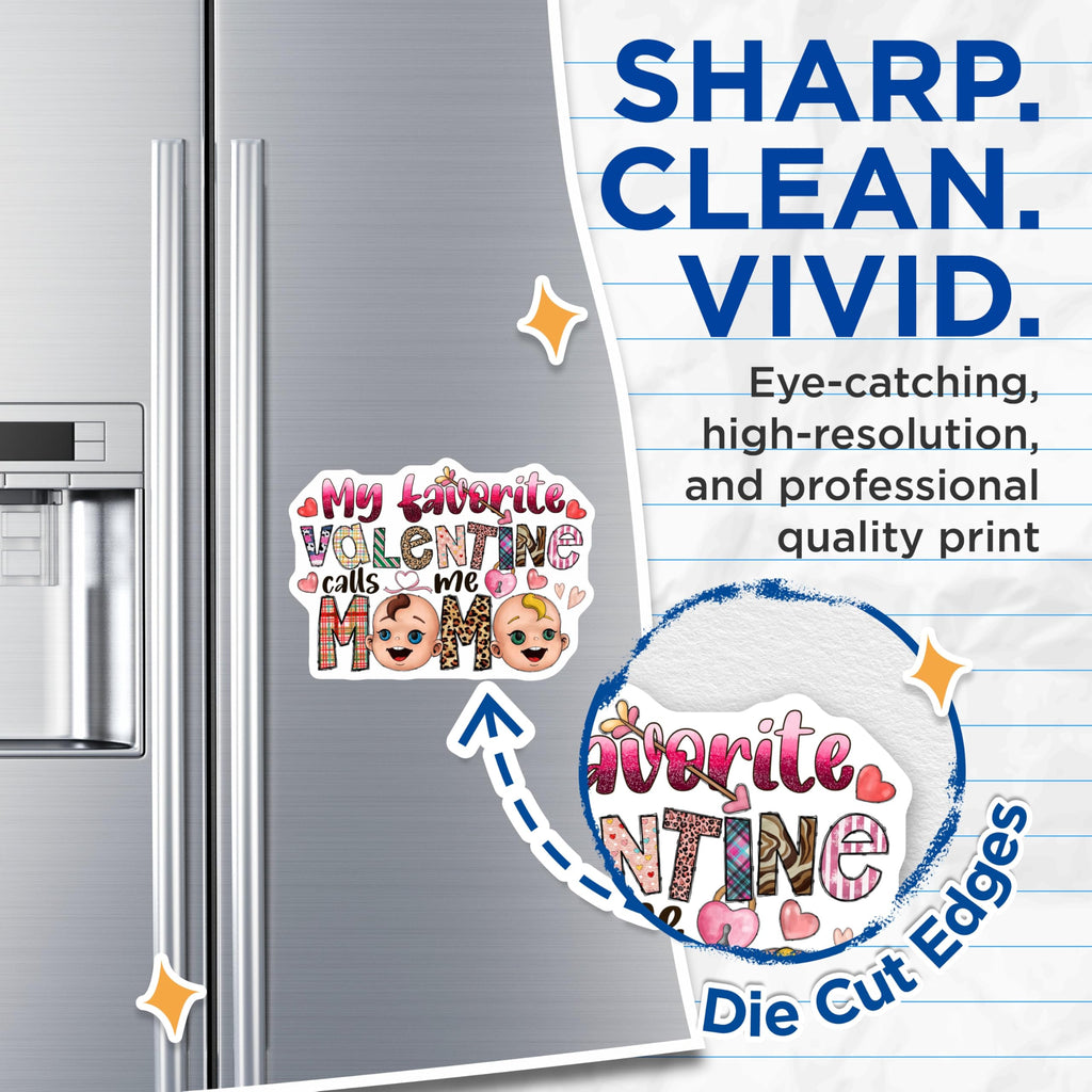 (2 Pack) Favorite Valentine Mom Magnets - Mama Life Fridge Decor - Cute Baby Themed Appreciation - 5 Inches On Longest Side - Thick Durable Magnet - Made in USA - MAG29158