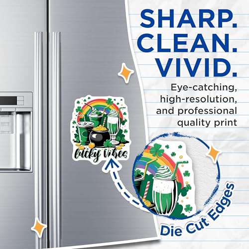 (2 Pack) Lucky Vibes Magnets Magnets - Rainbow Shamrock - St. Patrick's Day Decoration - 5" On Longest Side - Made in USA - Sticks to Refrigerators & Metal Surfaces - MAG8396
