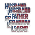 (2 Pack) Husband Father Grandpa Legend Magnets Magnets - 5" On Longest Side - Made in USA - Sticks to Refrigerators & Metal Surfaces - MAG8887
