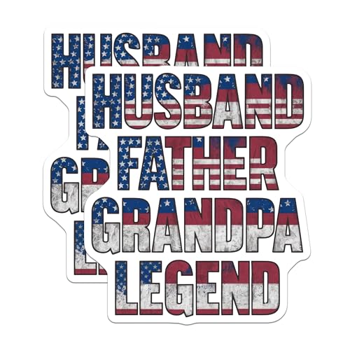 (2 Pack) Husband Father Grandpa Legend Magnets Magnets - 5" On Longest Side - Made in USA - Sticks to Refrigerators & Metal Surfaces - MAG8887