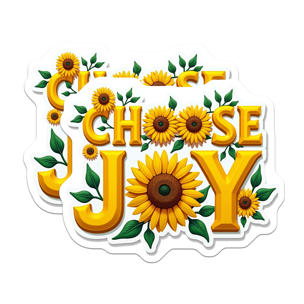 (2 Pack) Choose Joy Sunflowers Magnets - Inspirational Quote Decor - Happy Vibes Refrigerator Art - 5 Inches On Longest Side - Thick Durable Magnet - Made in USA - MAG36680