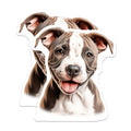 (2 Pack) Pitbull Puppy Magnets - Smiling Dog Art - Pet Lover Decor - 5 Inches On Longest Side - Thick Durable Magnet - Made in USA - MAG25987