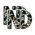 (2 Pack) North Dakota ND State Camouflage Magnets - Military Hunting Theme Fridge Decor - Rustic Army Style Initials - 5 Inches On Longest Side - Thick Durable Magnet - Made in USA - MAG22942