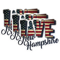 (3 Pack) New Hampshire Decals - USA Flag NH State Pride Stickers - Laptop Bumper Stickers - 3 Inches On Longest Side - Easy Peel & Apply - Made in USA - 3MCS0320