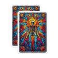 (2 Pack) Stained Glass Skeleton Magnets - Human Anatomy Art Decor - Vibrant Mystical Skeleton Refrigerator Accessory - 5 Inches On Longest Side - Thick Durable Magnet - Made in USA - MAG21305