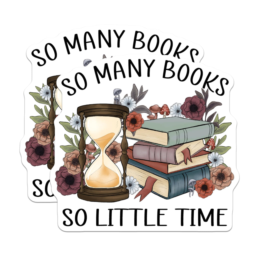 (2 Pack) Book Lover Magnets - So Many Books Magnet - Bookish Magnet Set - 5" On Longest Side - Premium Magnet - for Cars, Refrigerators, Toolboxes, Lockers - Made in USA - MAG16018
