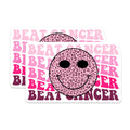 (2 Pack) Beat Cancer Magnets - Leopard Smiley Face - Pink Ribbon Awareness - 5" On Longest Side - Premium Magnet - for Cars, Refrigerators, Toolboxes, Lockers - Made in USA - MAG17054
