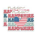 (2 Pack) New Hampshire Magnets - American Flag Heart Souvenir - Retro Groovy State Pride Decor - NH Travel Keepsake - 5 Inches On Longest Side - Thick Durable Magnet - Made in USA - MAG22526