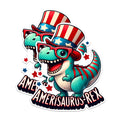 (2 Pack) Amerisaurus-Rex Magnets - Patriotic Dinosaur Magnets - Cute T-Rex Magnets - July 4th Decor Magnets- 5" On Longest Side - for Fridges, Toolboxes, Cars - Made in USA - MAG2719