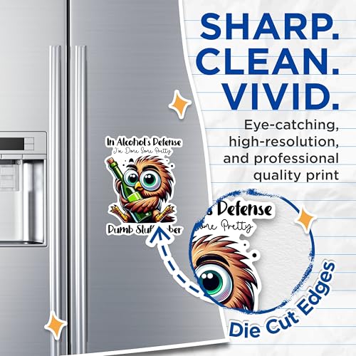 (2 Pack) in Alcohol's Defense Magnets - Funny Owl Magnets - Humorous Quote Magnets- 5" On Longest Side - for Fridges, Toolboxes, Cars - Made in USA - MAG2935
