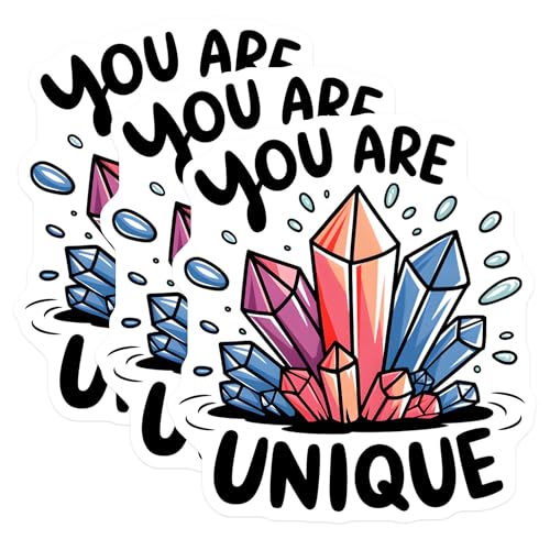 (3 Pack) Crystal Decals - You are Unique Decal - Laptop Decals- 3 Inches On Longest Side - Easy Peel & Apply - Made in USA - 3MCS5383