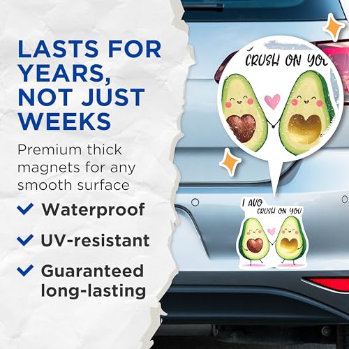 (2 Pack) Love Pun Avocado Magnets Magnets - 5" On Longest Side - Made in USA - Sticks to Refrigerators & Metal Surfaces - MAG8382