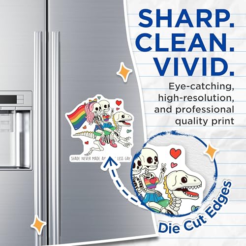 (2 Pack) LGBTQ Pride Skeleton Magnets - Rainbow Flag - Equal Rights - 5" On Longest Side - for Cars, Fridges, Toolboxes - Made in USA - MAG4391