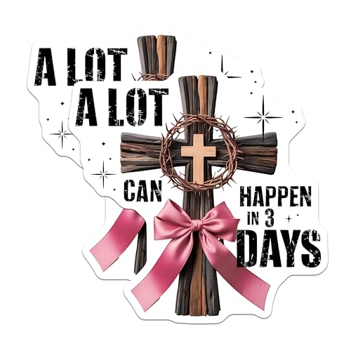 (2 Pack) Inspirational Christian Faith Stickers - Religious Quotes - Uplifting Messages - 5" On Longest Side - Sticks to Smooth Flat Surfaces - Made in USA - BMCS9934