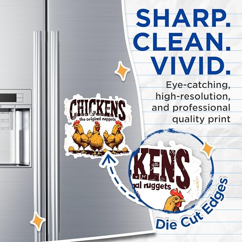 (2 Pack) Chicken Nugget Magnets - Funny Chicken Magnets - Kitchen Decor Magnets- 5" On Longest Side - for Fridges, Toolboxes, Cars - Made in USA - MAG2595