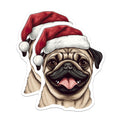 (2 Pack) Christmas Pug Magnets - Festive Dog Lover Decor - Holiday Refrigerator Magnets - 5 Inches On Longest Side - Thick Durable Magnet - Made in USA - MAG27483