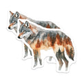 (2 Pack) Wolf Scene Magnets - Nature Art - Animal Lovers Fridge Decor - 5" On Longest Side - Premium Magnet - for Cars, Refrigerators, Toolboxes, Lockers - Made in USA - MAG15957