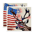 (2 Pack) Patriotic Deer Magnets - American Flag Antlers Wildlife Art - 4th of July Independence Day Decor - USA Proud Hunter - 5 Inches On Longest Side - Thick Durable Magnet - Made in USA - MAG19545
