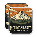 (2 Pack) Mount Shasta Magnets - California Souvenir Decor - Mountain Landscape Art - Scenic Travel Keepsake - 5 Inches On Longest Side - Thick Durable Magnet - Made in USA - MAG20077