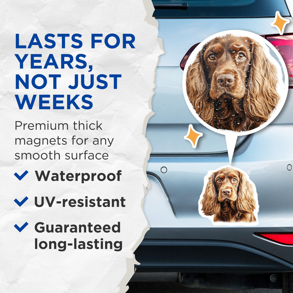 (2 Pack) Cocker Spaniel Magnets - Dog Lover Decor - Pet Parent Souvenir - 5 Inches On Longest Side - Thick Durable Magnet - Made in USA - MAG30059