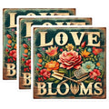 (3 Pack) Floral Love Blooms Decals - Garden Decor Stickers - Laptop Decal - Planner Stickers- 3 Inches On Longest Side - Easy Peel & Apply - Made in USA - 3MCS5865